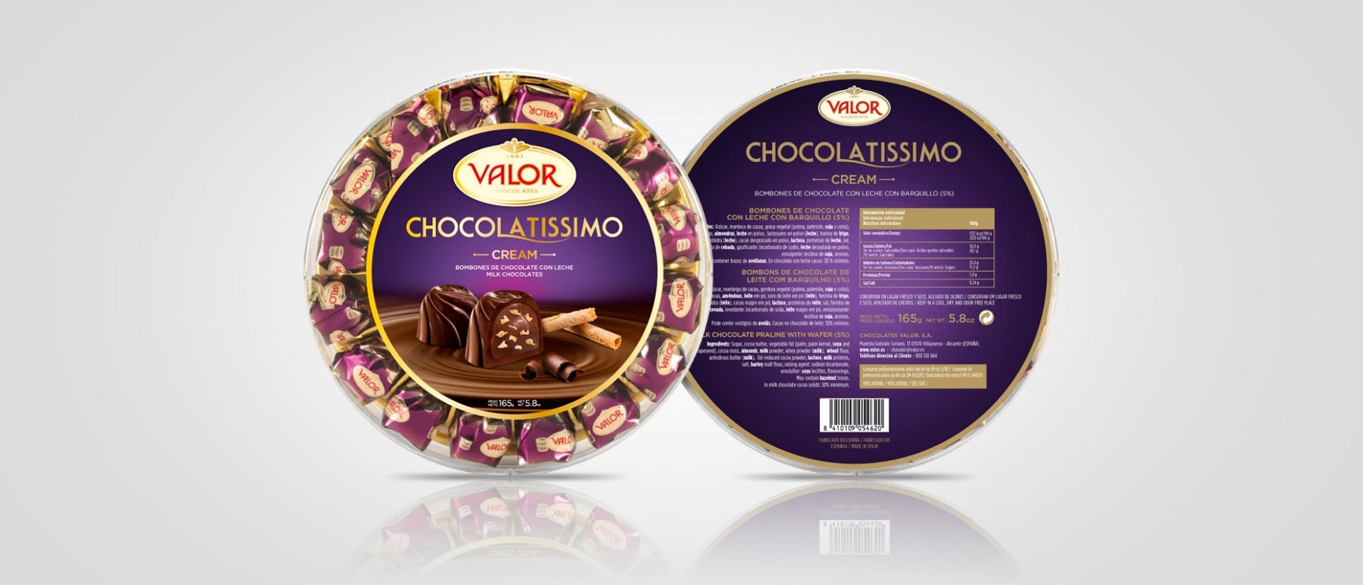 Pandereta Valor Chocolatissimo Cream
